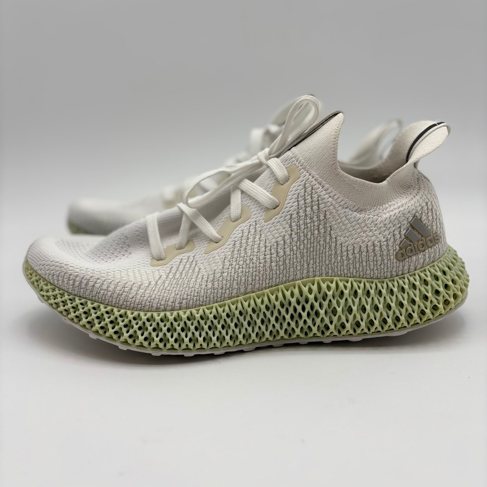 Adidas Alphaedge 4D Mens 11.5 White Aero Green Running Shoes CG5526 - Picture 3 of 8